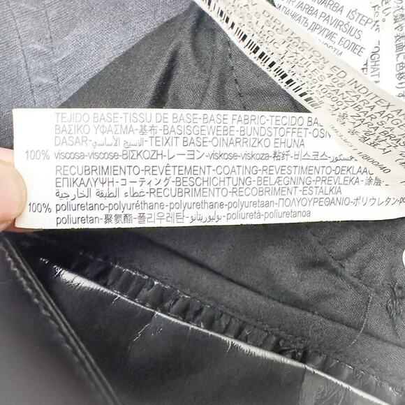 Zara Black Skinny Pants Patent Leather Metallic Denim Pants Size 31 - Picture 7 of 8